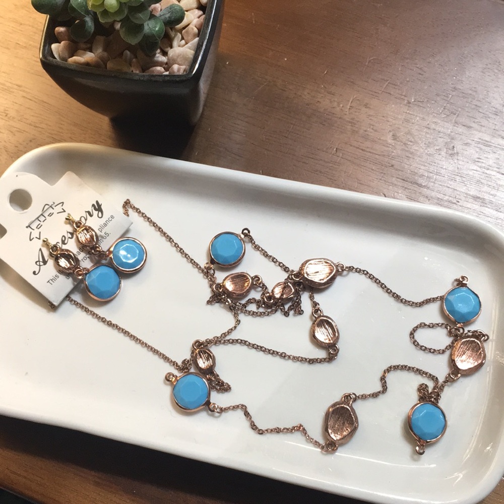 Nwt sweater necklace and matching earrings